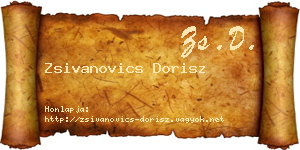 Zsivanovics Dorisz névjegykártya